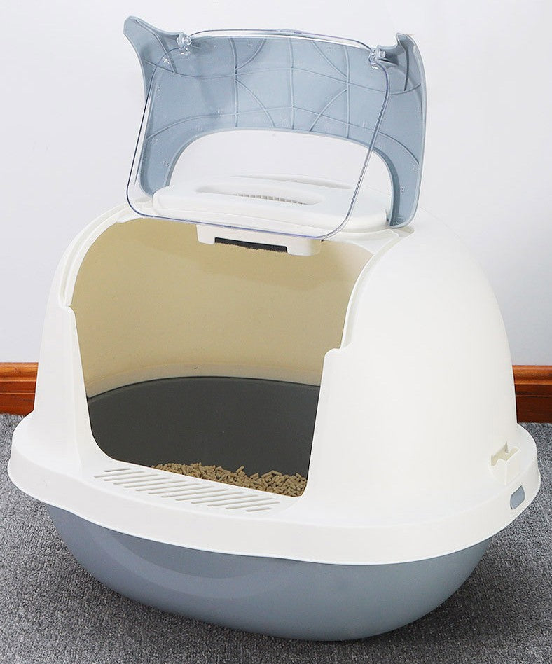 Cat Litter Box, Double Flip Pet Cat Toilet Box Automatic Cat Toilet