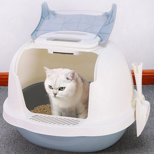 Cat Litter Box, Double Flip Pet Cat Toilet Box Automatic Cat Toilet