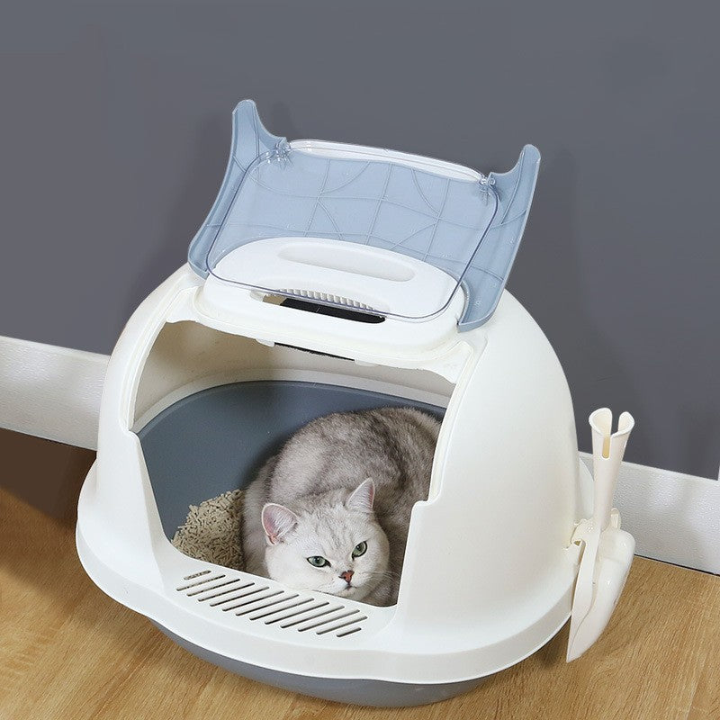 Cat Litter Box, Double Flip Pet Cat Toilet Box Automatic Cat Toilet
