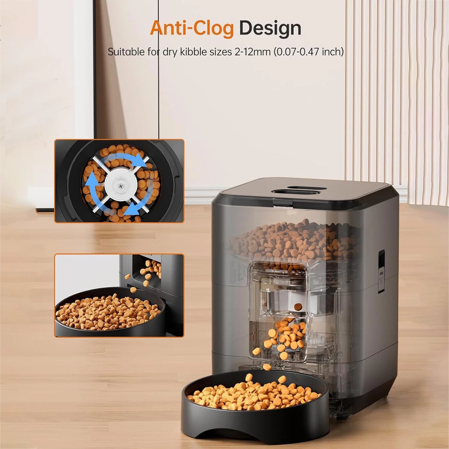 Smart Pet Feeder. Automatic Dog & Cat Slow, Timed Automatic Dispenser