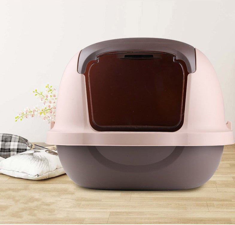 Cat Litter Box, Double Flip Pet Cat Toilet Box Automatic Cat Toilet