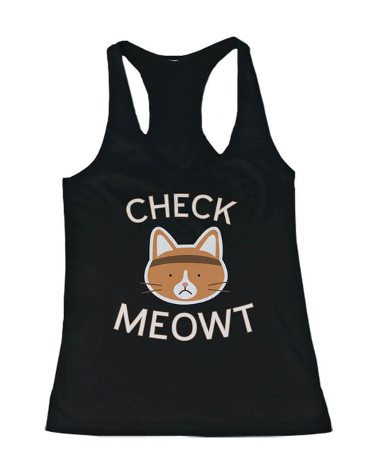 Cute Cat Design Tank Top – Chek Meowt - Cute Gym Clothes
