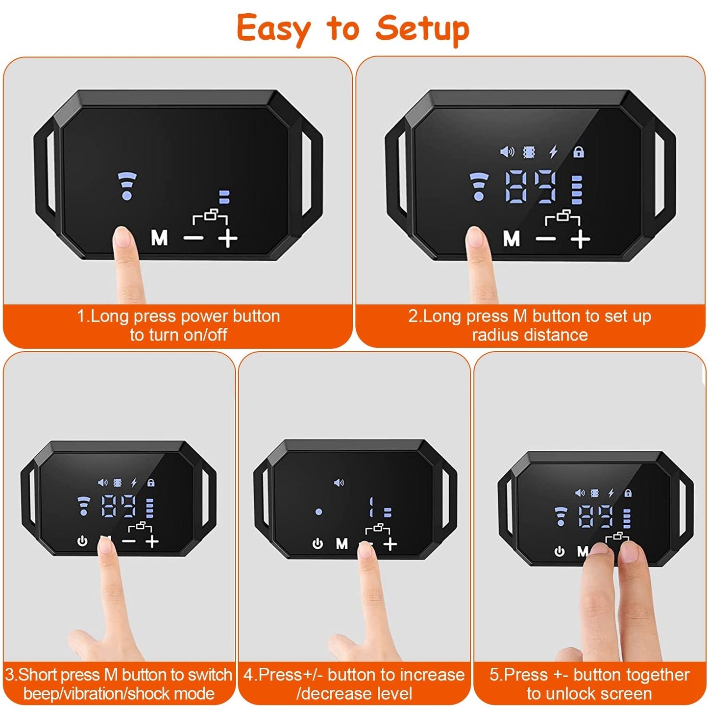 Wireless GPS Dog Fence. Rechargeable Waterproof Dog Collar.