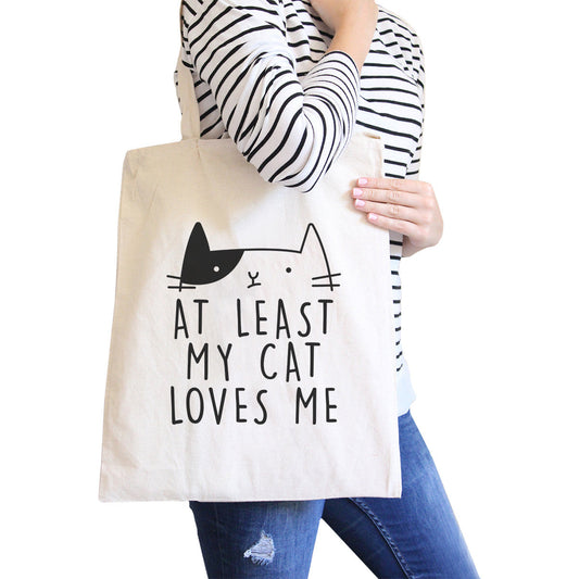 At Least My Cat Loves Me Natural Eco Bag